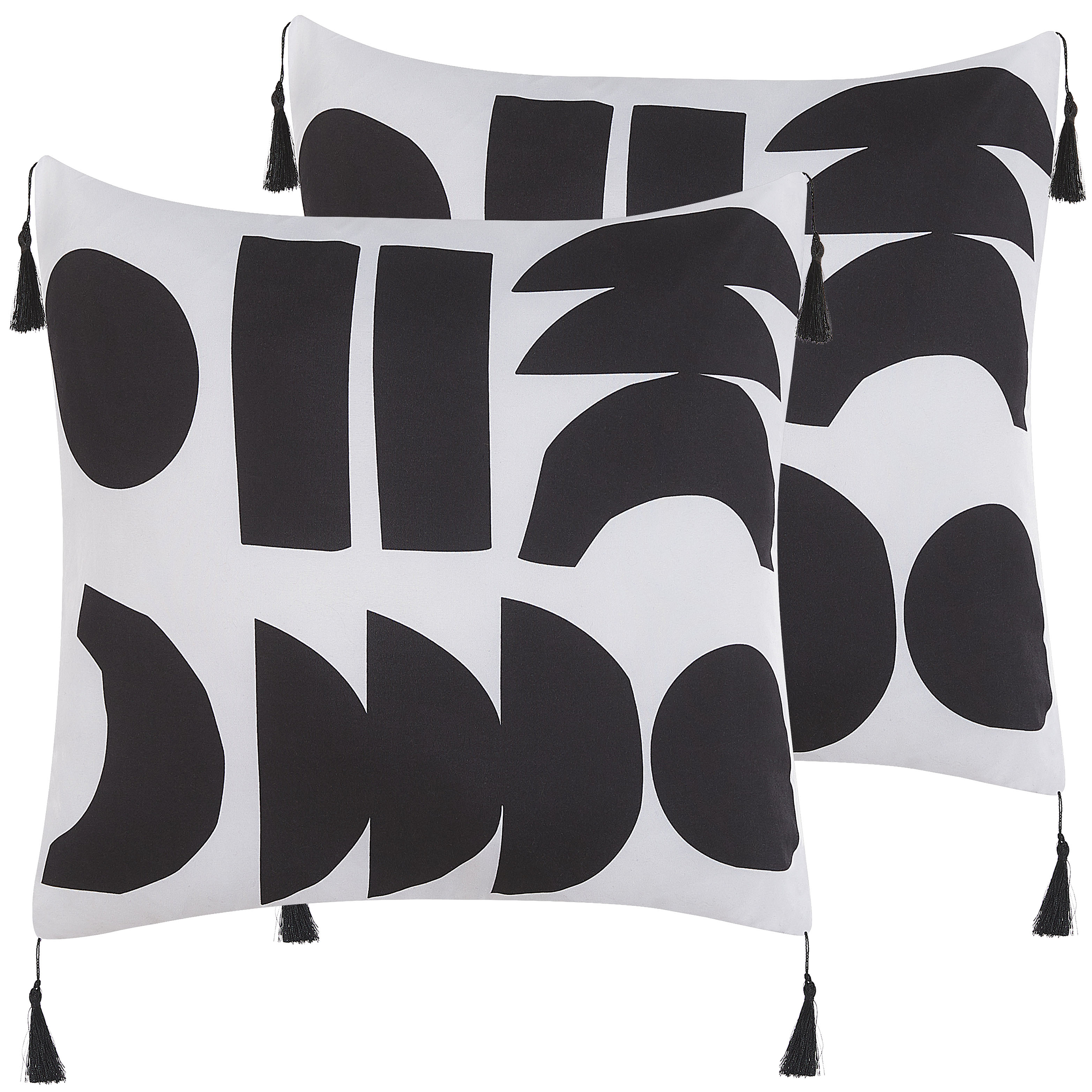 Koristetyynysetti 2 kpl LIRIOPE 45 x 45 cm Musta/valkoinen Geometrinen kuvio