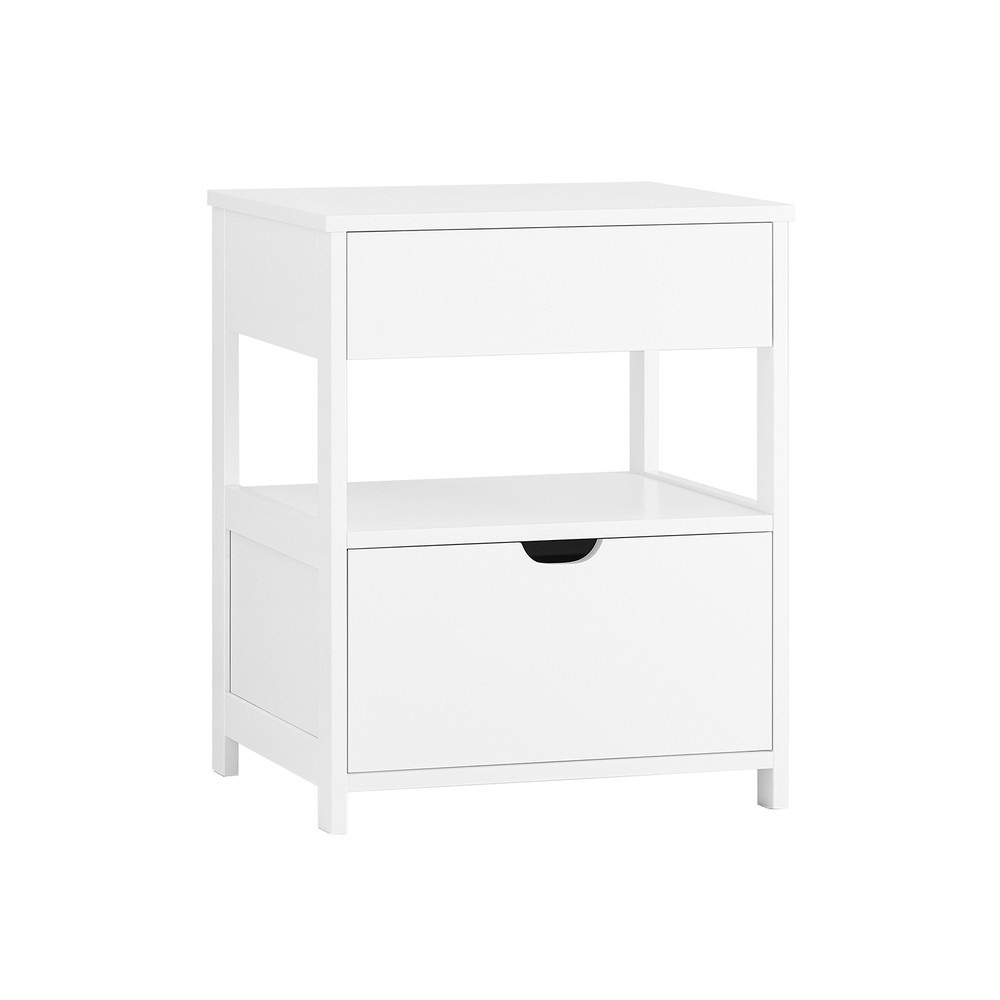 SoBuy Yöpöytä 2-laatikolla ja 1-hyllyllä valkoinen FRG258-II-W