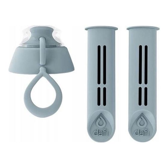 Suodatinsisäke Dafi-pullolle, harmaa, 2 kpl + korkki