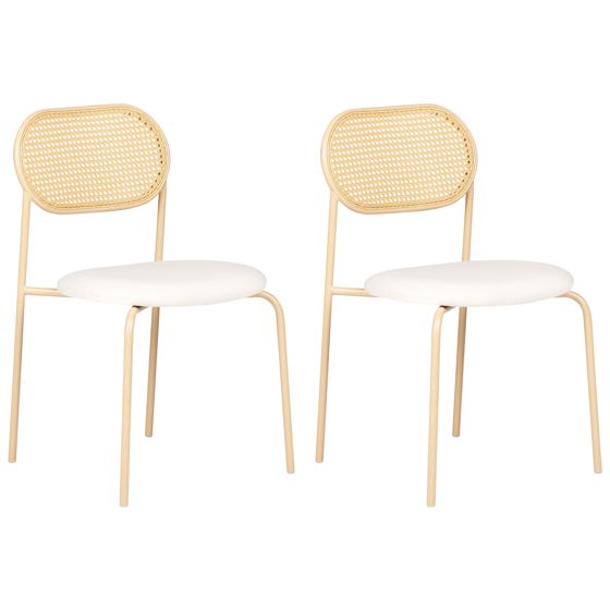 Ruokatuolisetti 2 kpl ADAVER metalli Vaaleanruskea