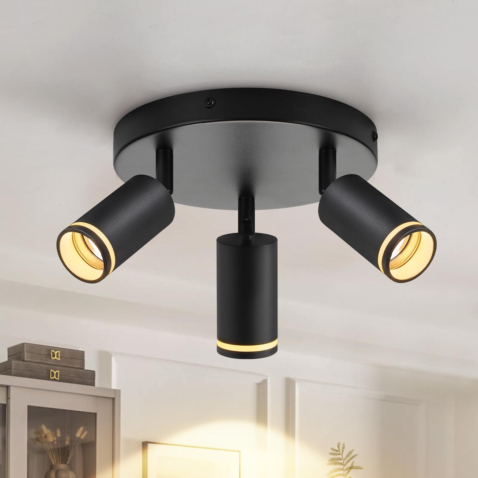 ZMH 3-lamppuinen kattovalaisin, 355° kääntyvä, moderni valaisin eteiseen ja makuuhuoneeseen