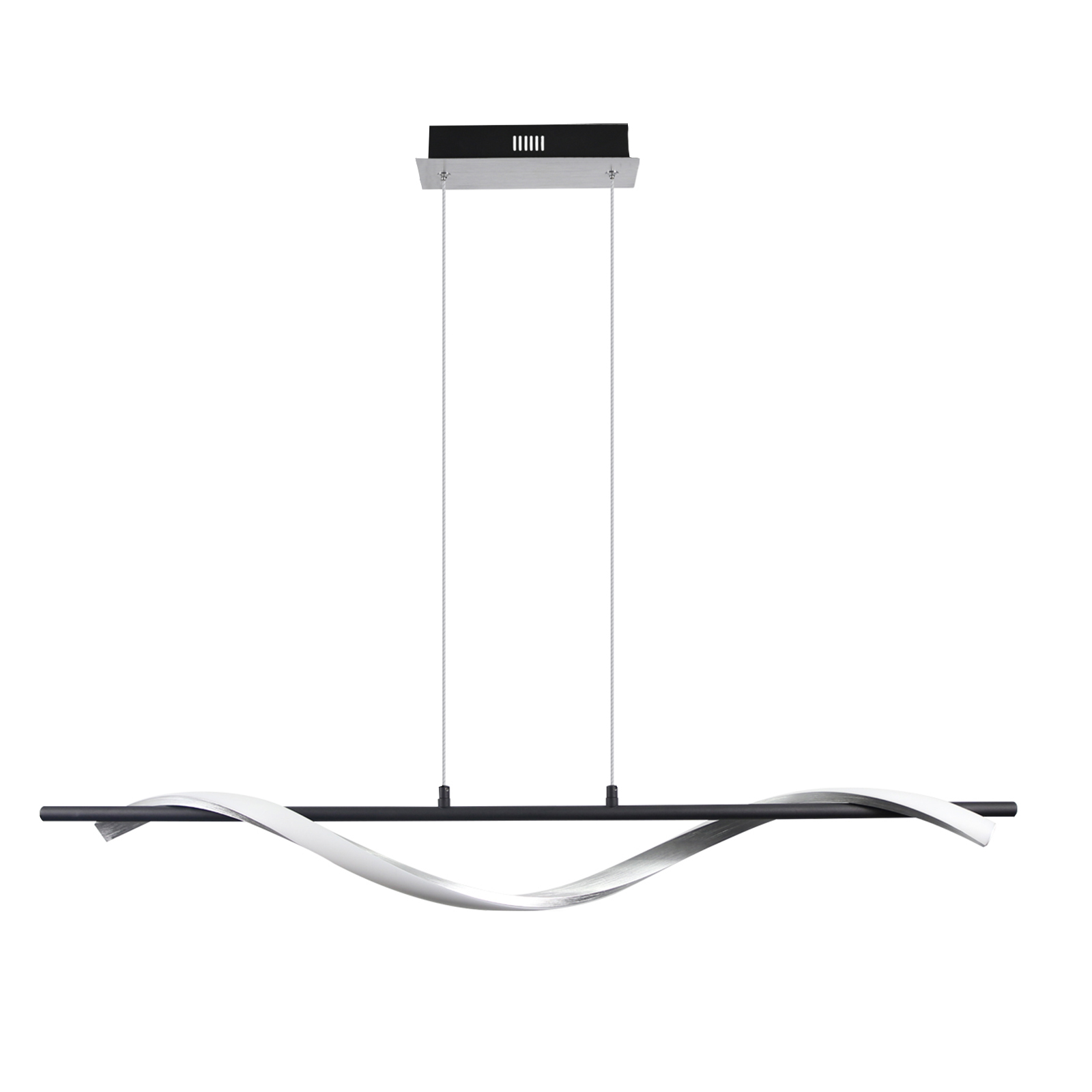 NETTLIFE moderni LED-riippuvalaisin, himmennettävä 22 W hopeinen, halkaisija 100 cm alumiini, aaltoileva muotoilu