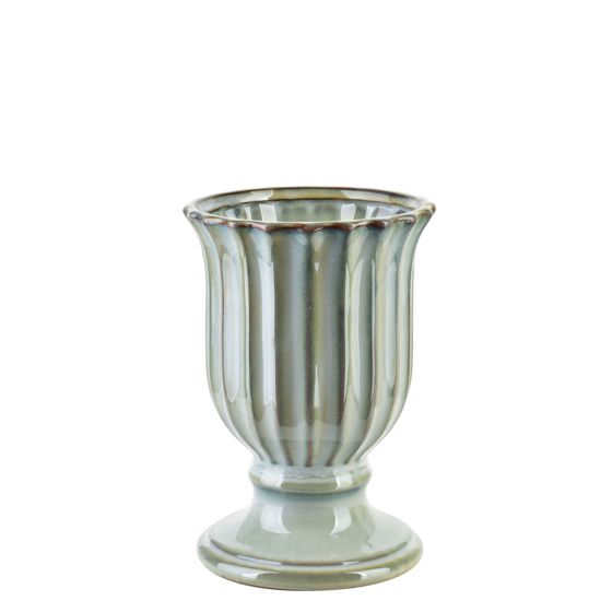 MONDEX keramiikkamaljakko, vaalea, kohokuvioitu, 13,5 x 12,5 x 20 cm