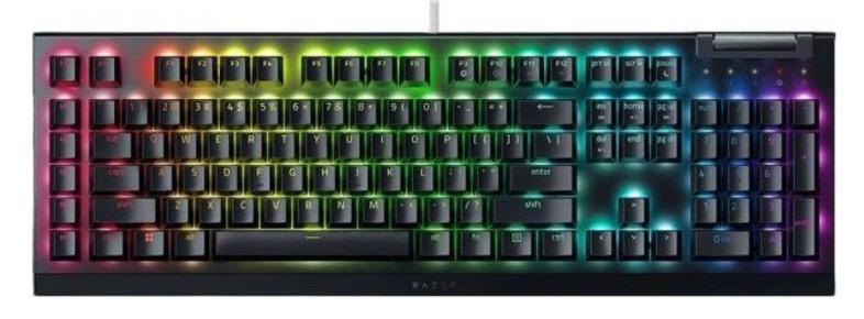 Razer BlackWidow V4 X -näppäimistö, keltainen, musta, kytkin