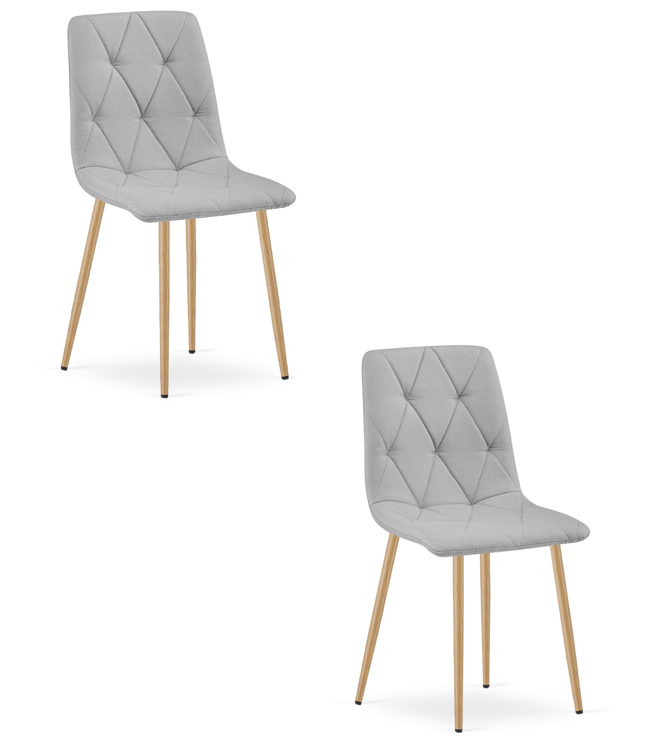 LIBRA-verhoiltu tuoli, vaaleanharmaa kangas, puunväriset jalat (2 kpl)