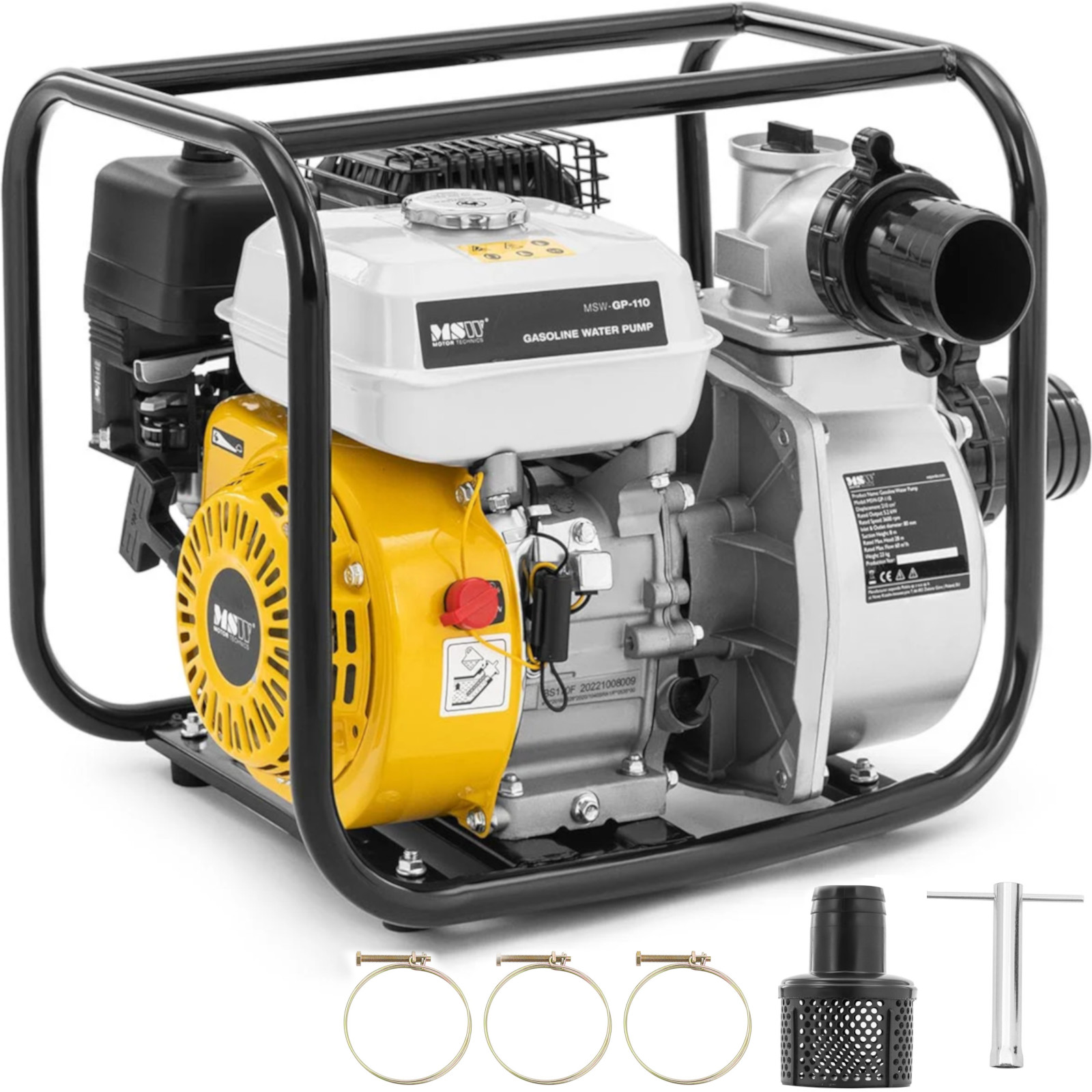 Moottoripumppu, bensiinikäyttöinen vesipumppu, 7 hv, 3,6 l, 60 m3/h
