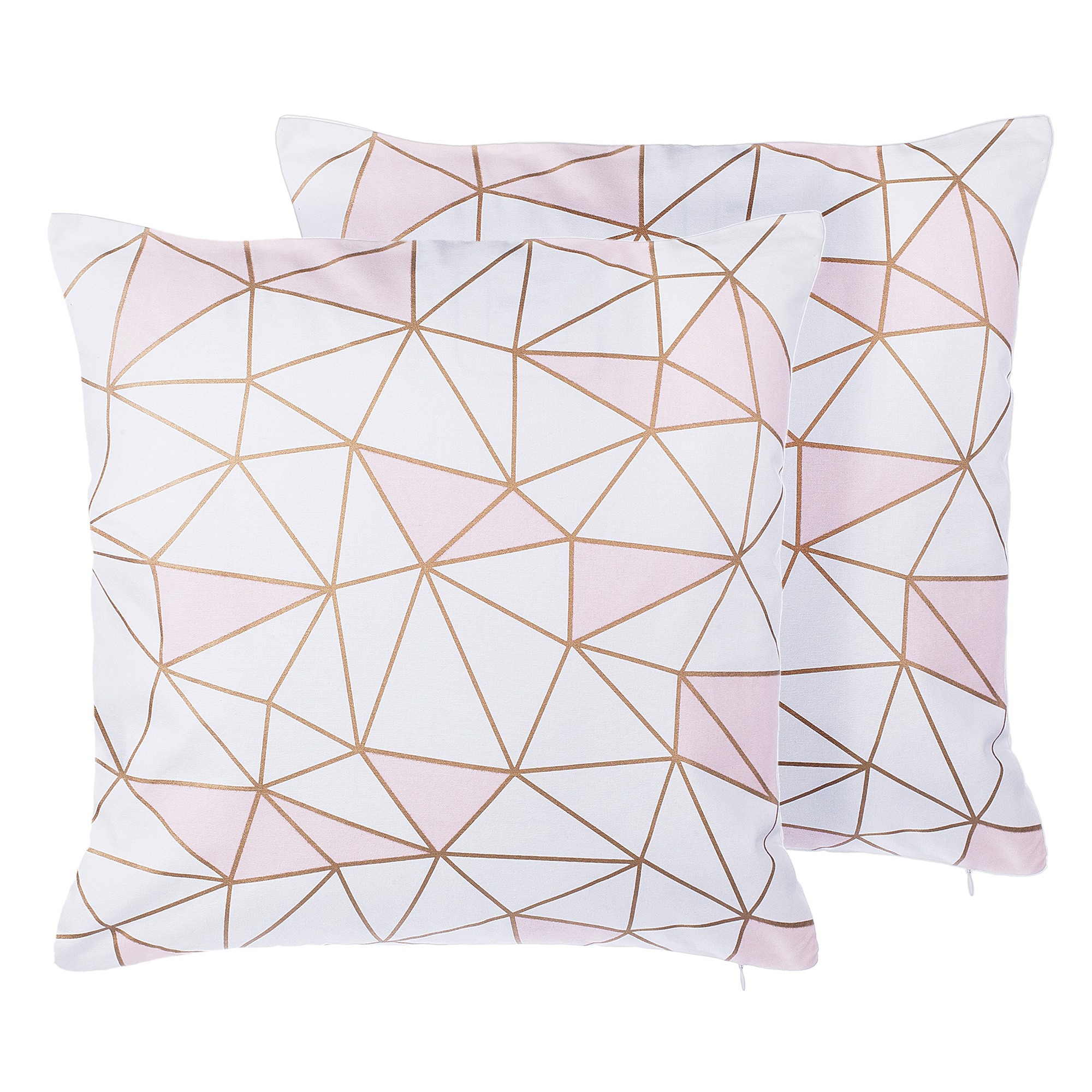 Koristetyynysetti 2 kpl CLARKIA 45 x 45 cm Puuvilla Vaaleanpunainen Geometrinen kuvio