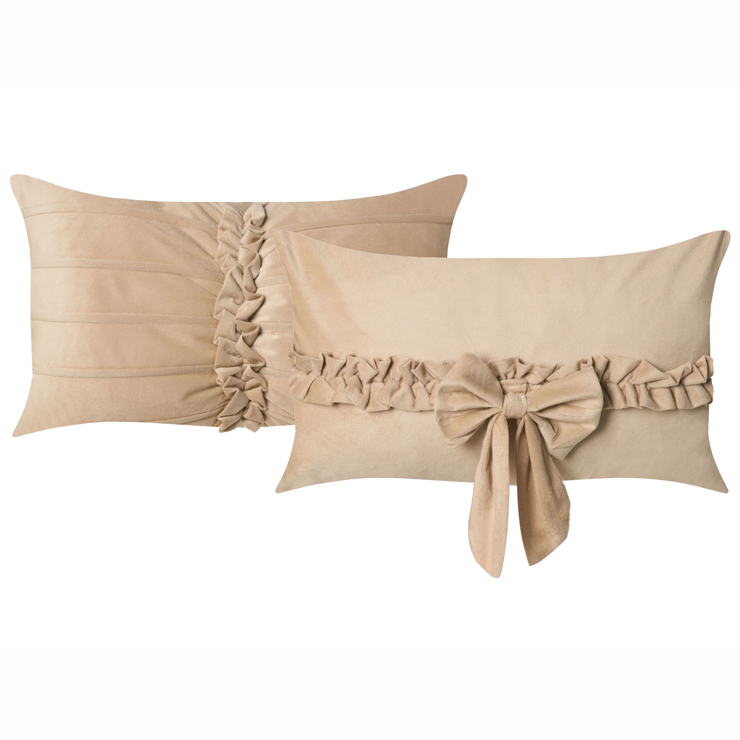 Koristetyynysetti 2 kpl BELLE 30 x 50 cm Sametti Beige Hillitty