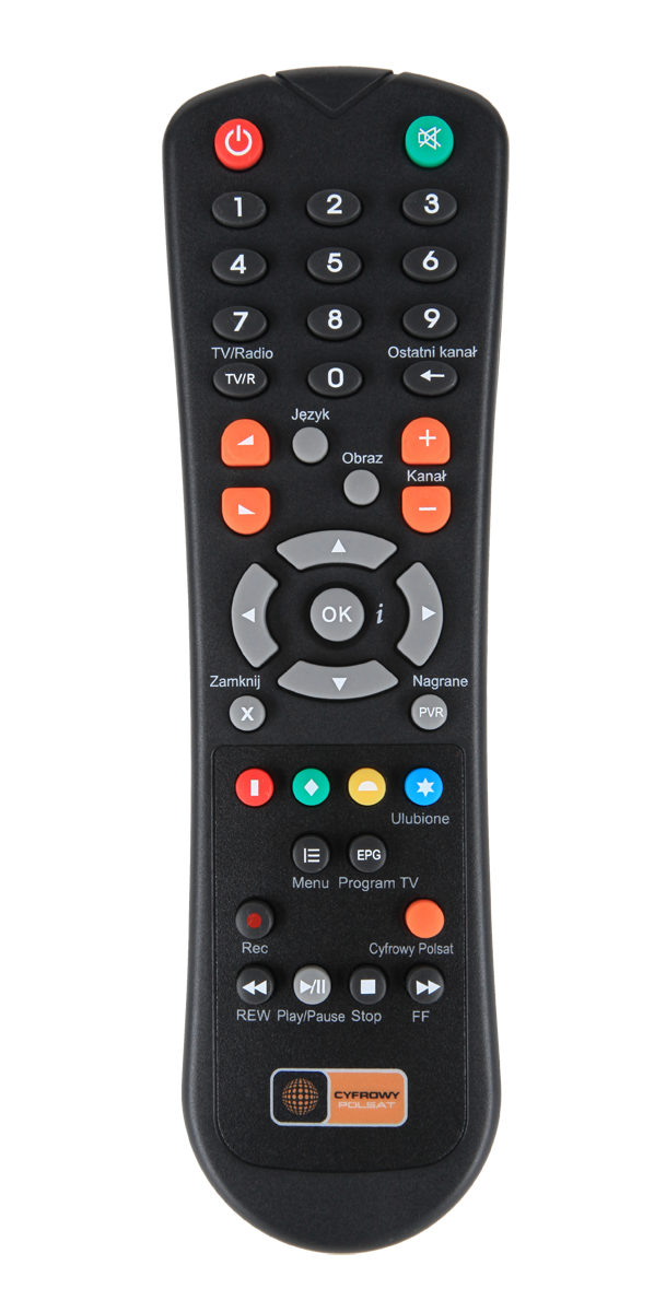 Polsat HD2000 -dekooderin kaukosäädin ilman logoa