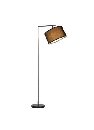 NETTLIFE Musta olohuoneen lattiavalaisin: moderni design kangasverhoiltu E27- kanta max 40W jalkakytkimellä sängynpäätyvalaisin 166 cm ilman polttimoa.