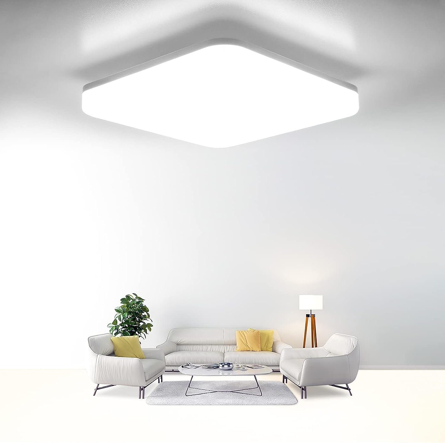 NETTLIFE LED-kattovalaisin Paneeli 18W NeliöKylmä valkoinen valoIntegroitu LEDMatala kattolamppu olohuoneeseen ja makuuhuoneeseen