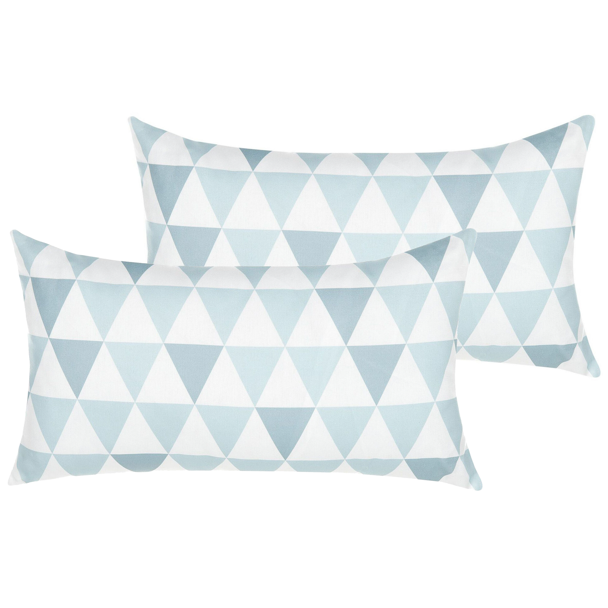 Ulkotyynysetti 2 kpl TRIFOS Geometrinen kuvio 40 x 70 cm Sininen