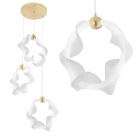 TOOLIGHT riippuva kattovalaisin LED G012-3CPR valkokulta, 30x30x34,5cm