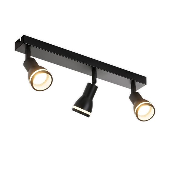 NETTLIFE moderni musta kattovalaisin: 3 säädettävää metallista kattokohdevaloa, GU10- kattovalaisin, makuuhuoneeseen, ilman polttimoa