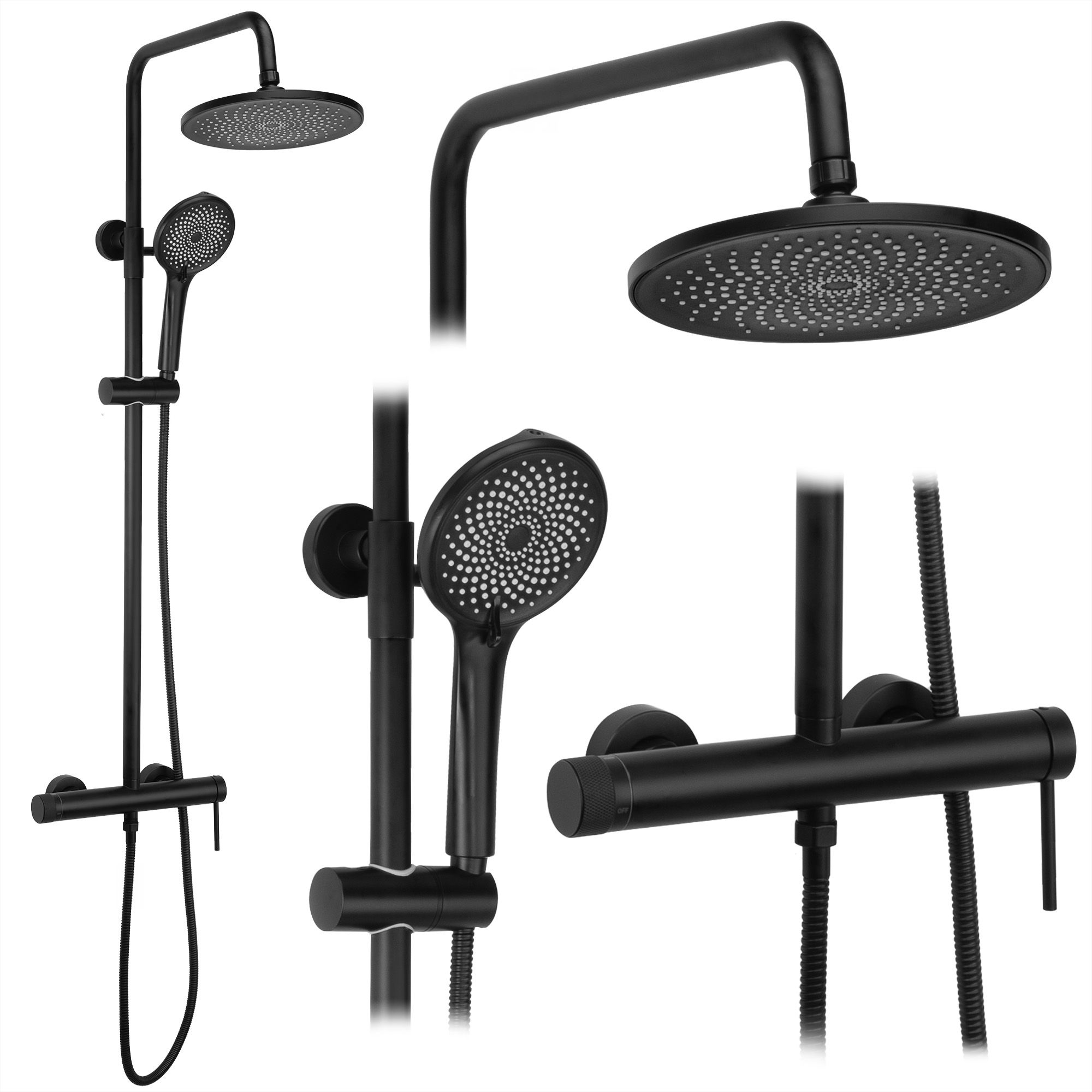 REA suihkusetti JS-H7023B musta, 25X40X18CM