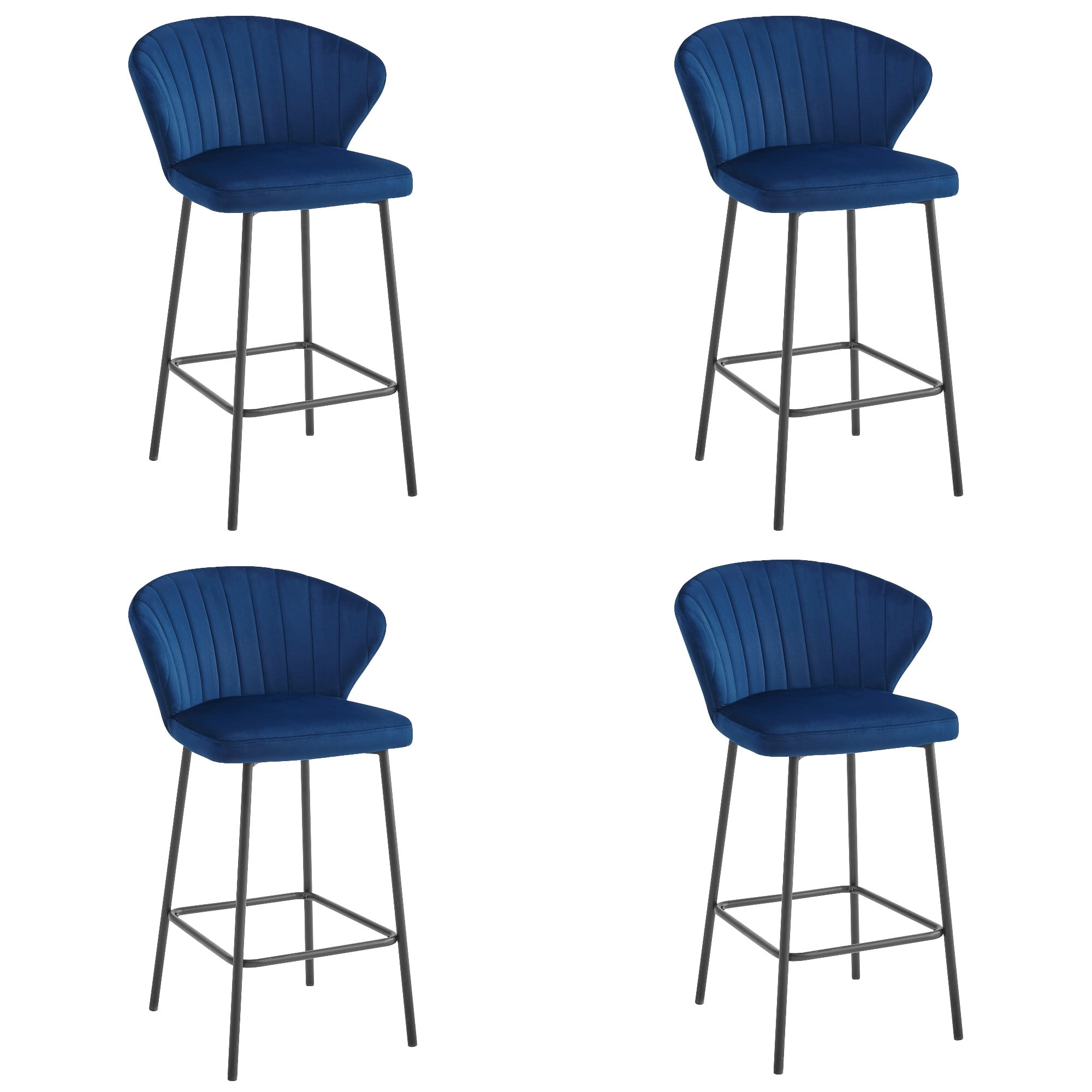 baarijakkara GATTA, tummansininen sametti, mustat jalat (4 kpl)