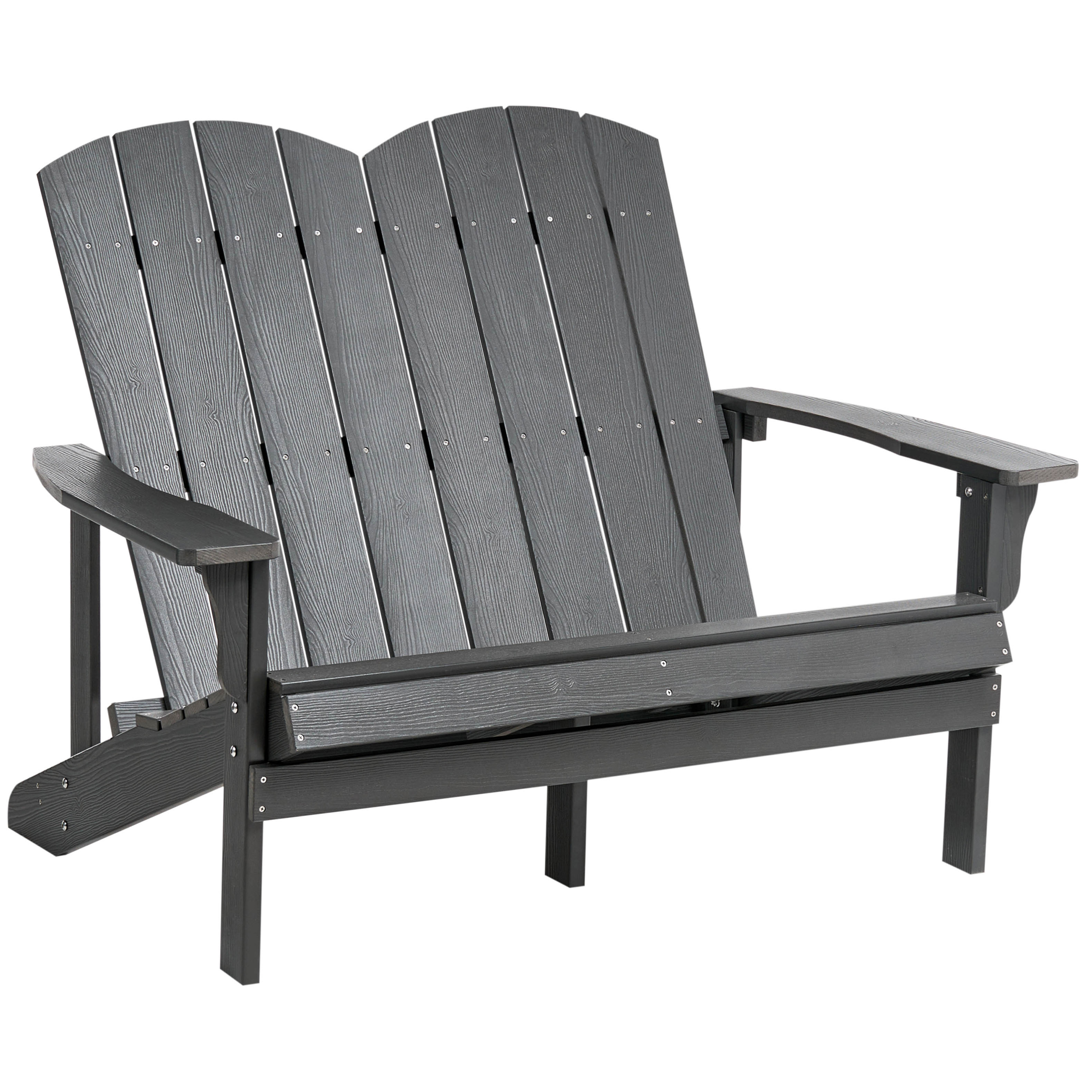 Puutarhapenkki ADIRONDACK 125 cm Tummanharmaa