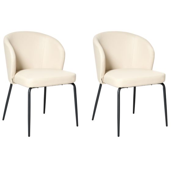 Ruokatuolisetti 2 kpl ZANA keinonahka Vaaleanbeige