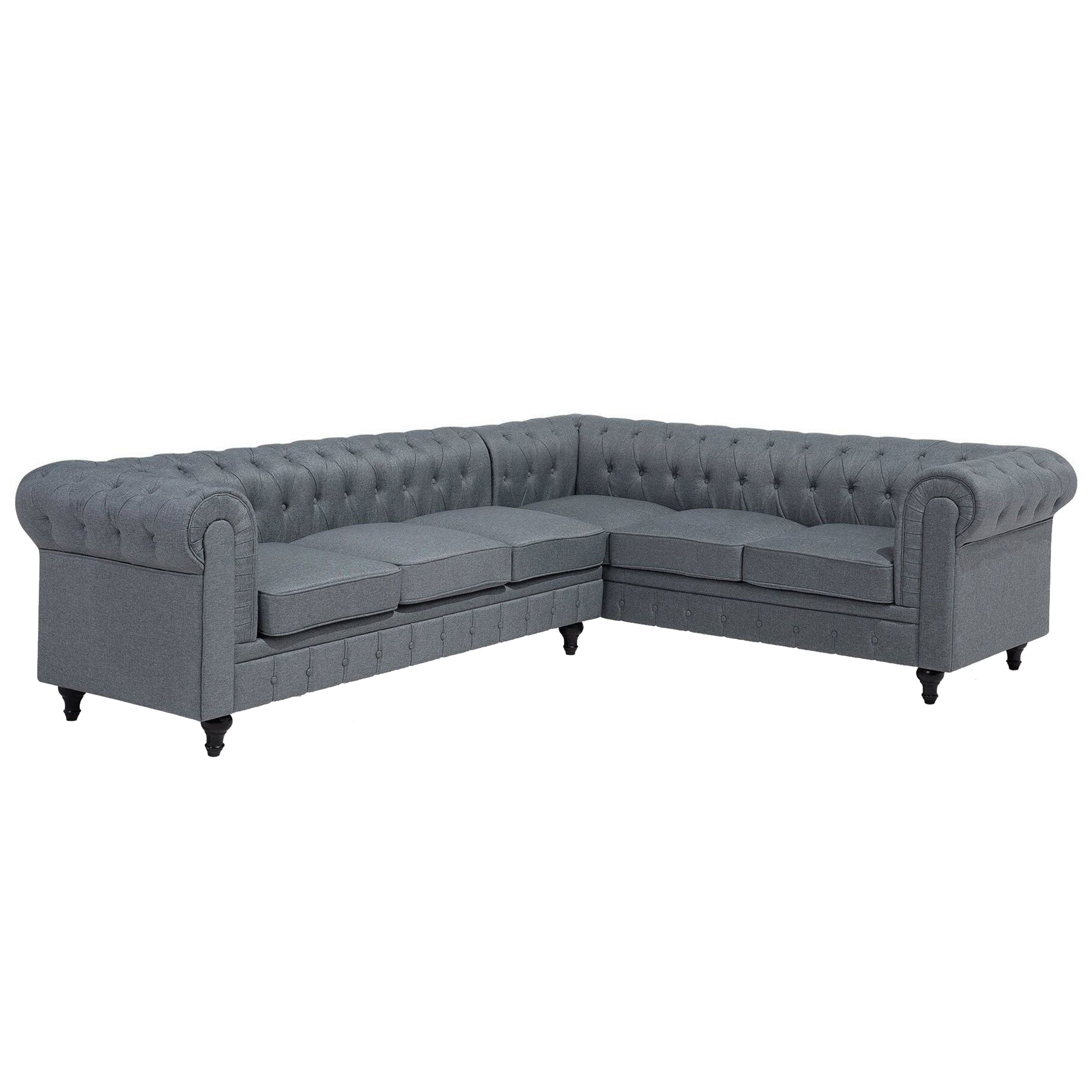 Kulmasohva CHESTERFIELD Kangas Harmaa Vasen