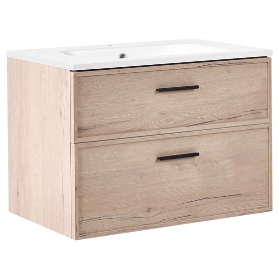 Seinäallaskaappi altaalla YELCHO 80 cm Vaaleanruskea