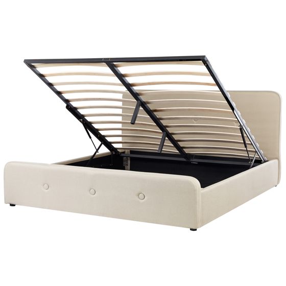 Sänky säilytystilalla keinopellava RENNES 180 x 200 cm Beige