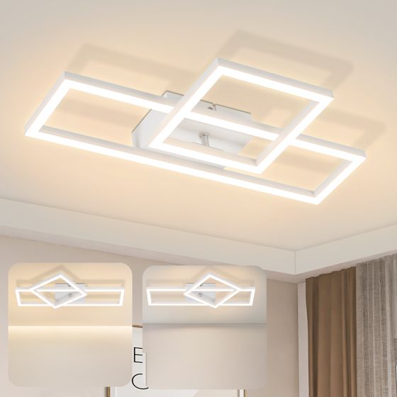 NETTLIFE LED - kattovalaisin, olohuoneen Kattovalaisin, 20 W, moderni design Keittiön valaisin, lämmin valkoinen, neliönmuotoinen valkoinen