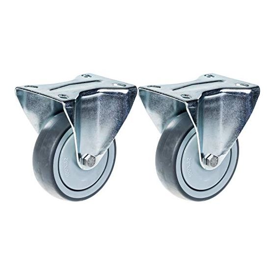 100mm 4" pyörän harmaa kumirengas kiinteä vahva 220kg kantavuus, 2 kpl:n sarja