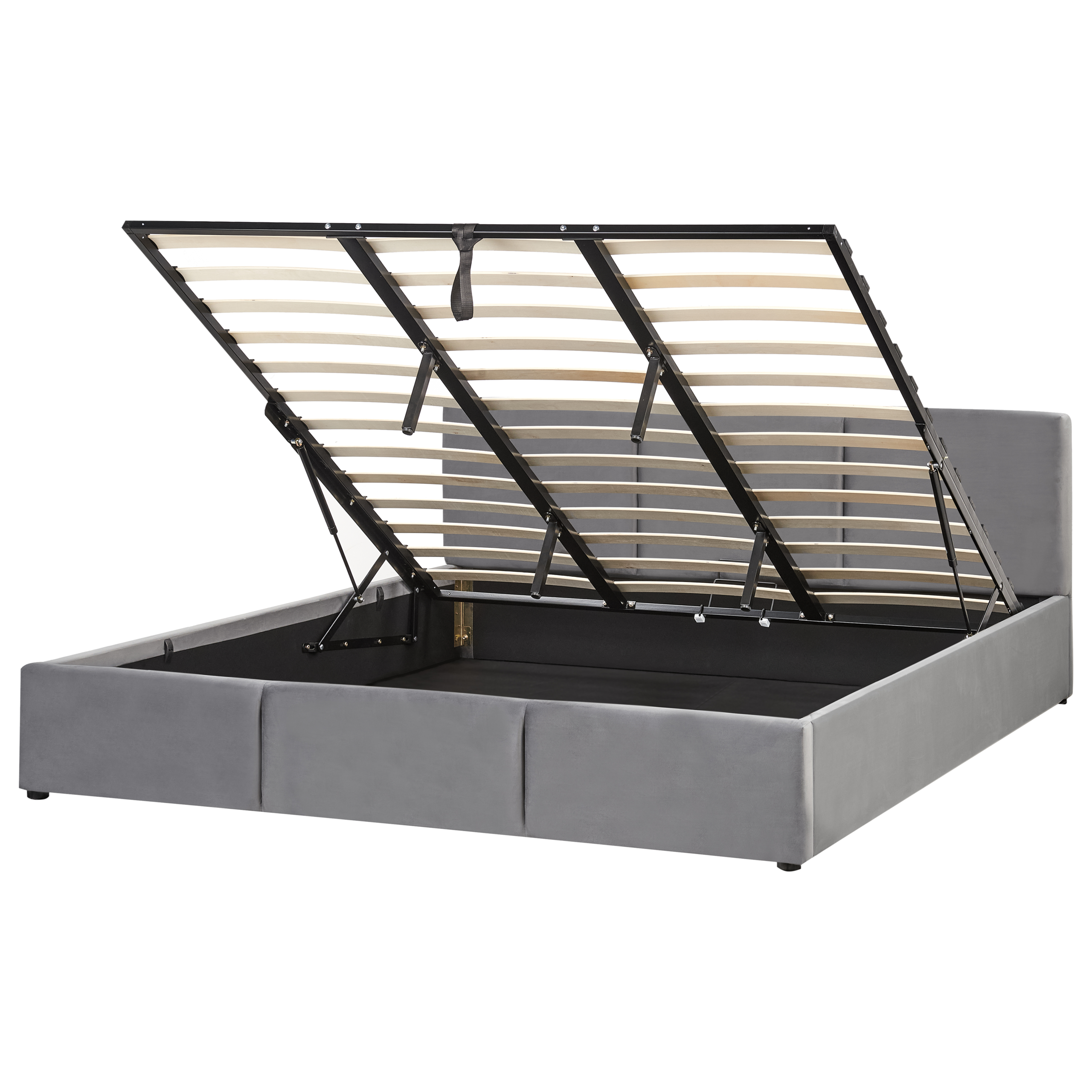 Sänky säilytystilalla sametti BOUSSE 180 x 200 cm Tummanharmaa