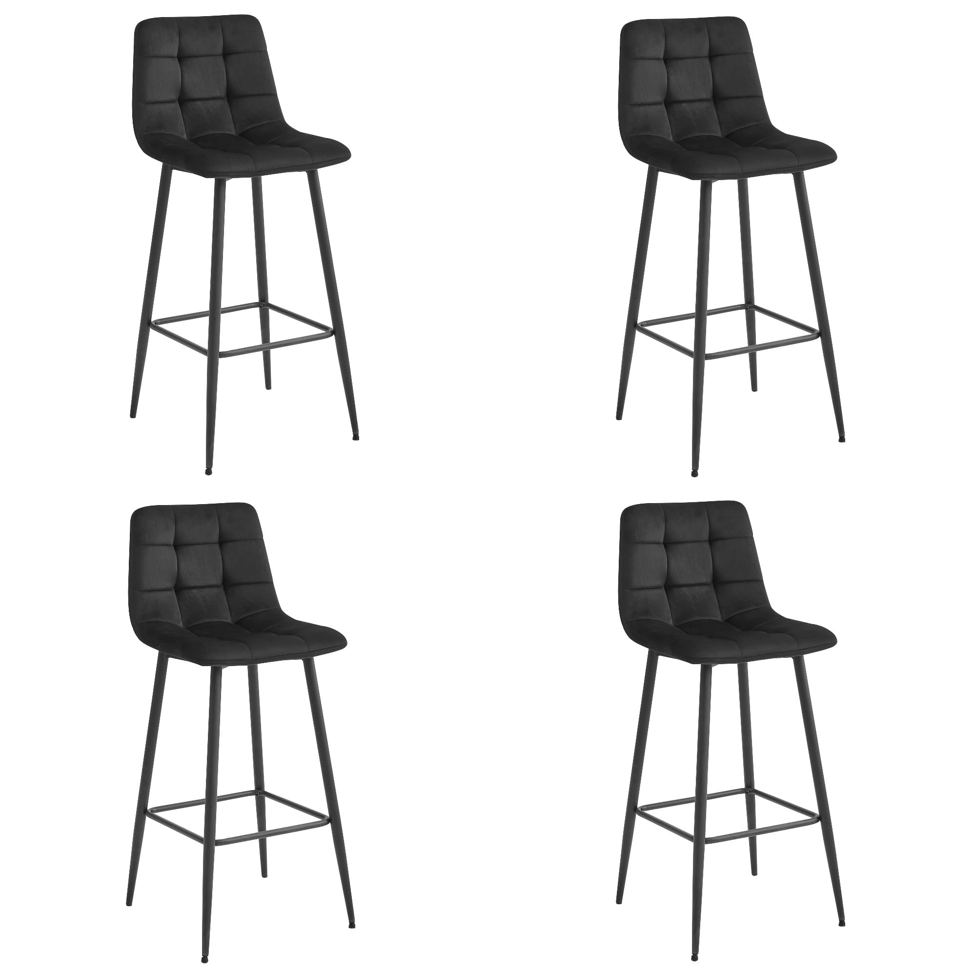 ARCETO jakkara - musta sametti / mustat jalat x 4