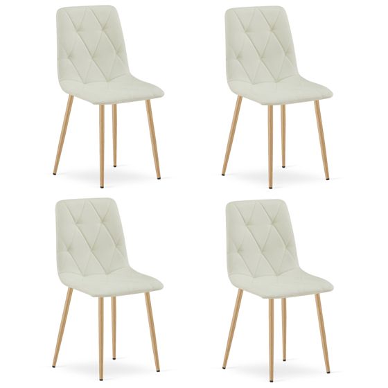 LIBRA-tuoli, beige kangas, puunväriset jalat (4 kpl)