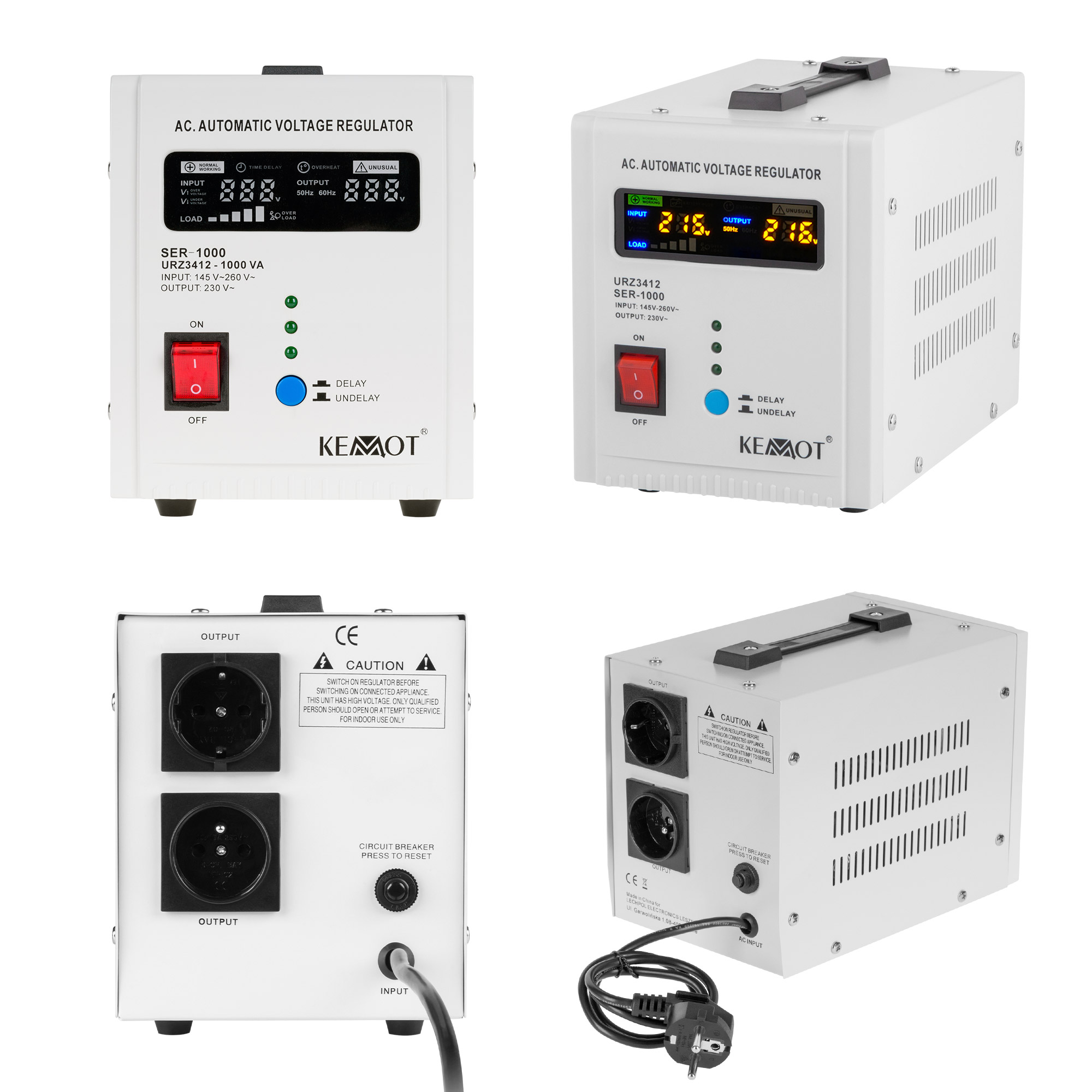 KEMOT SER-1000 automaattinen jännitteenvakaaja