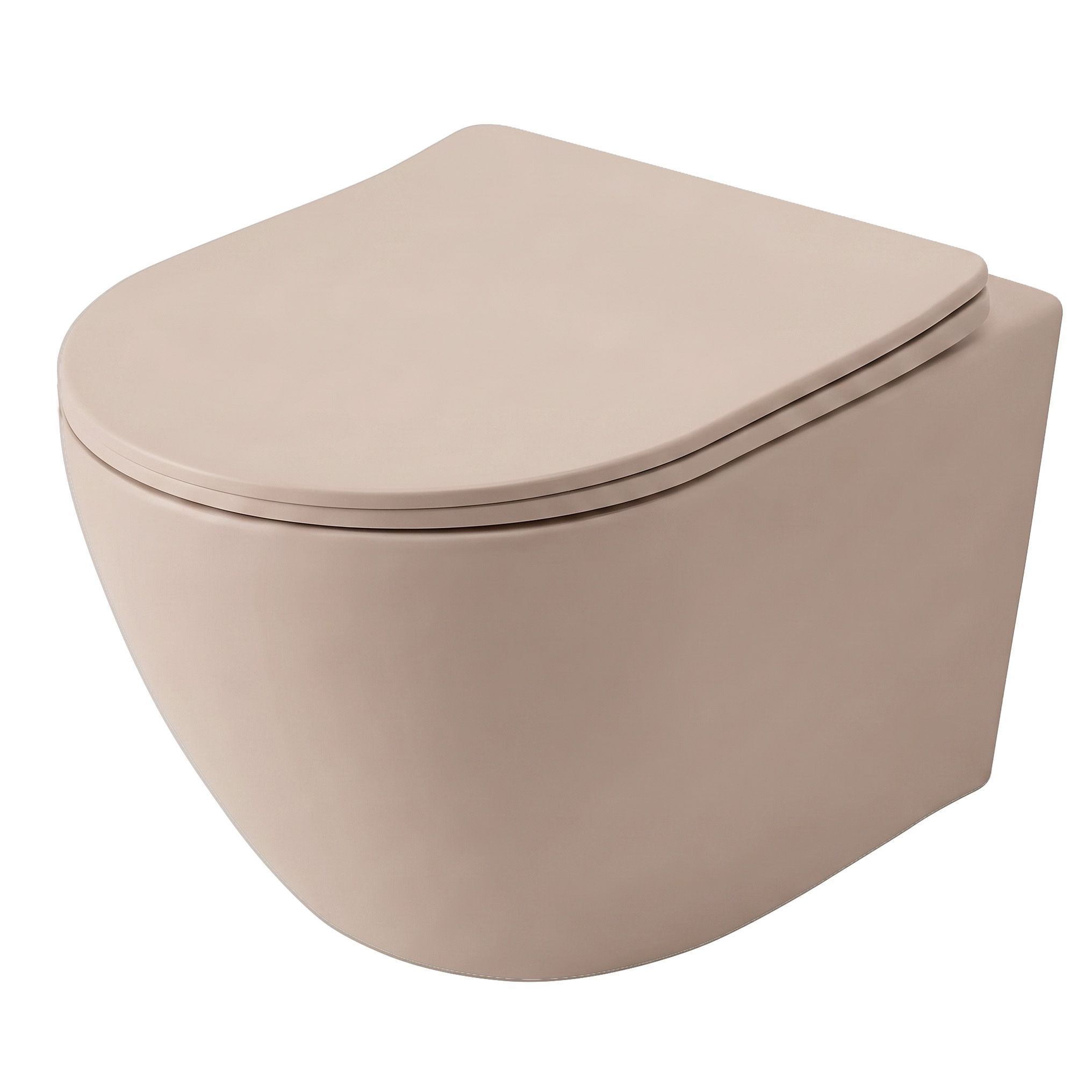 REA seinä-wc-istuin Carlo Mini Tornado Mocca Matt, Beige, 49,5x36,5x35cm