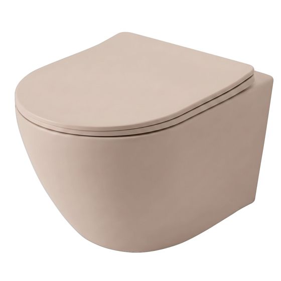REA seinä-wc-istuin Carlo Mini Tornado Mocca Matt, Beige, 49,5x36,5x35cm