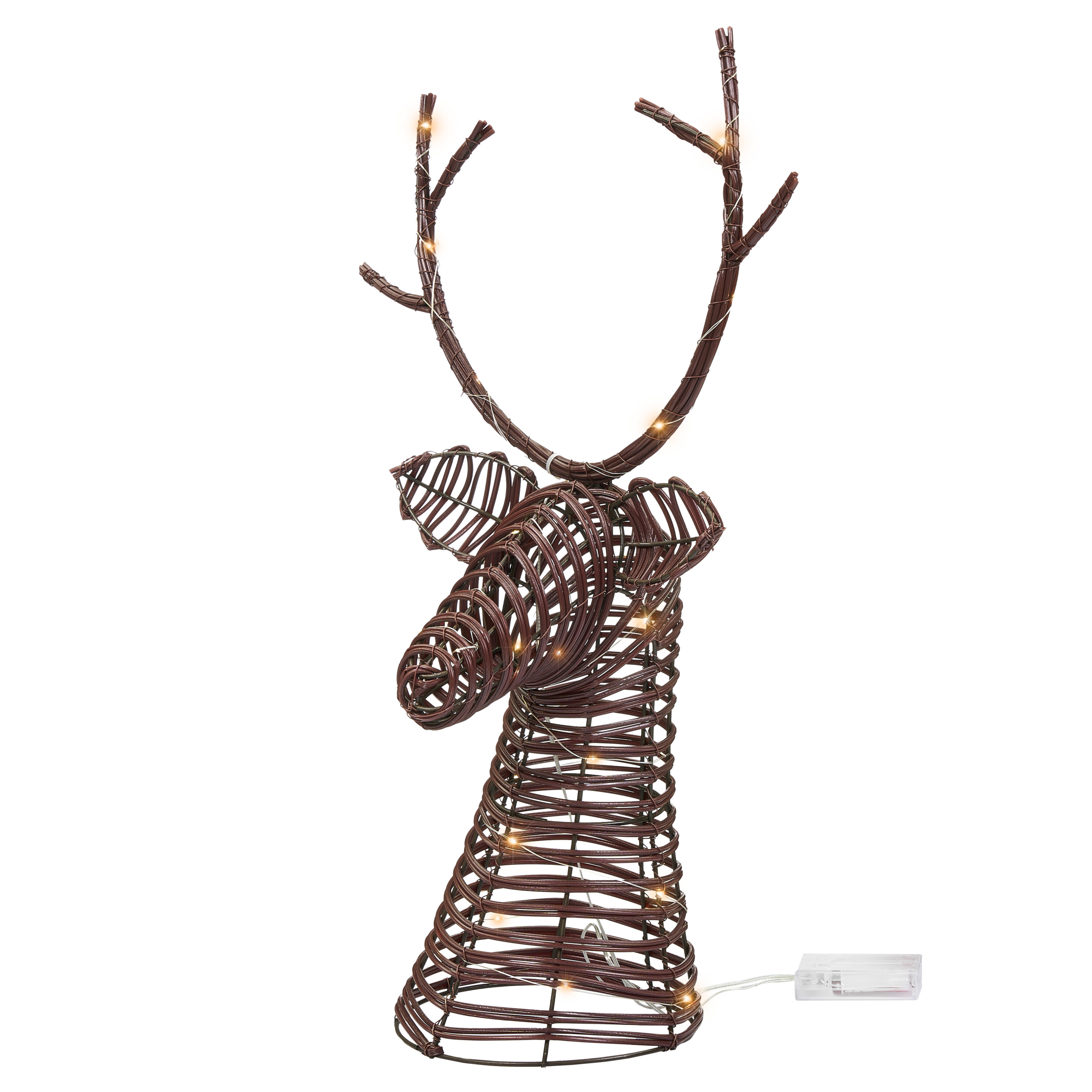 Joulukoriste LED-valo DYBESO Poro 60 cm Tummanruskea