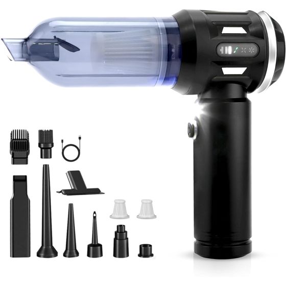 NETTLIFE Akullinen pölynimuri 17000PA - 4 in 1 auton ja kotitalouden imuri, eläinkarvoihin. Langaton, kantettava, 3 tehoaste, harjaton moottori