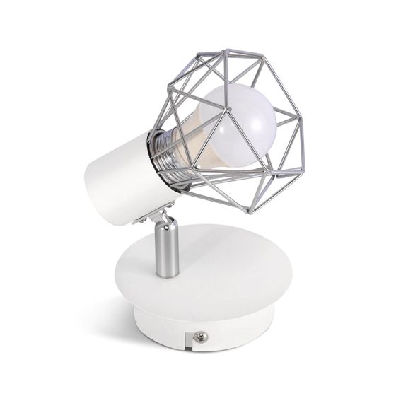 NETTLIFE Vintage valkoinen seinäkohdevalaisin E14 seinävalaisin säädettävä 350° retro metallinen lampunvarjostin baari ruokailuhuone hotelli max.