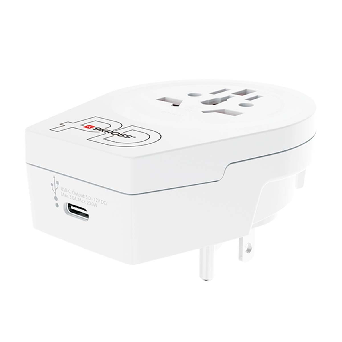 USA matka-adapteri USB-C 20W Power Delivery -portilla
