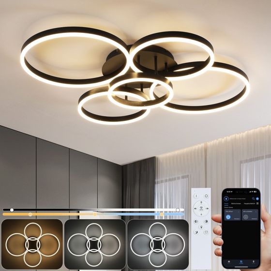 NETTLIFE LED - kattovalaisin, mustaa, metallia