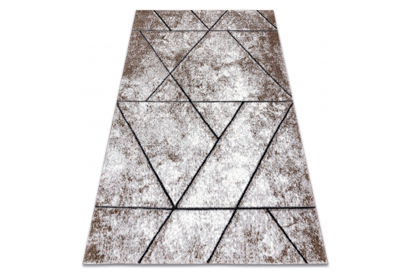 Matto moderni COZY 8872 Seinä, geometrinen, kolmiot - ruskea 80x150 cm