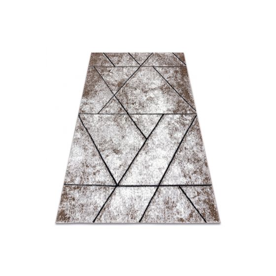 Matto moderni COZY 8872 Seinä, geometrinen, kolmiot - ruskea 80x150 cm