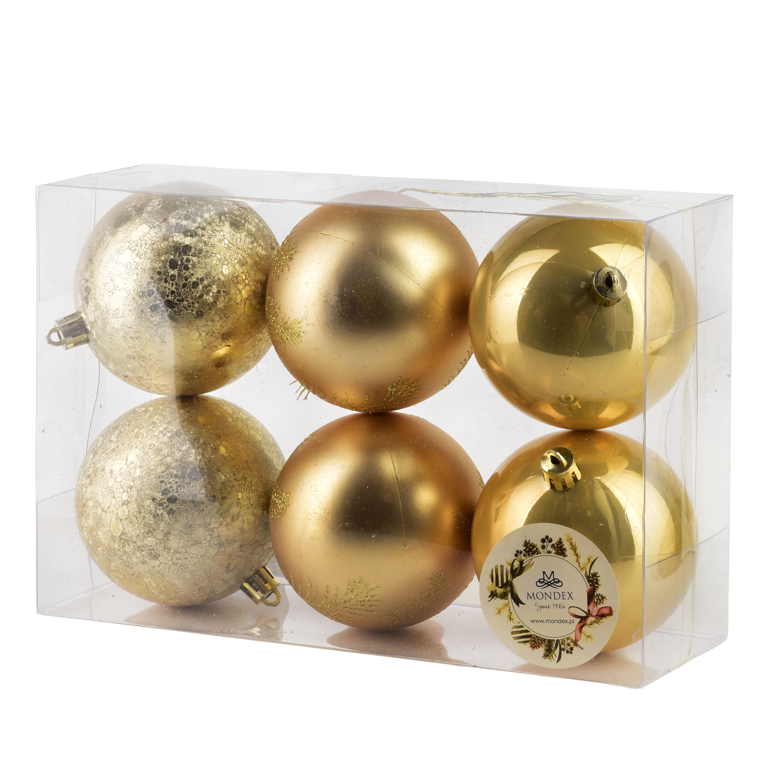 Joulupallot SANTA LILA 6 kpl, punaiset, muovia, Ø8 cm