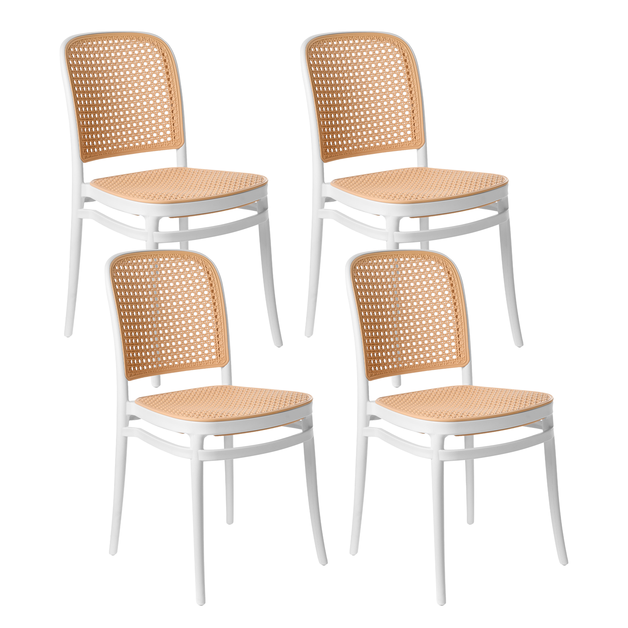 Puutarhatuolisetti 4 kpl PLOSE Valkoinen/beige