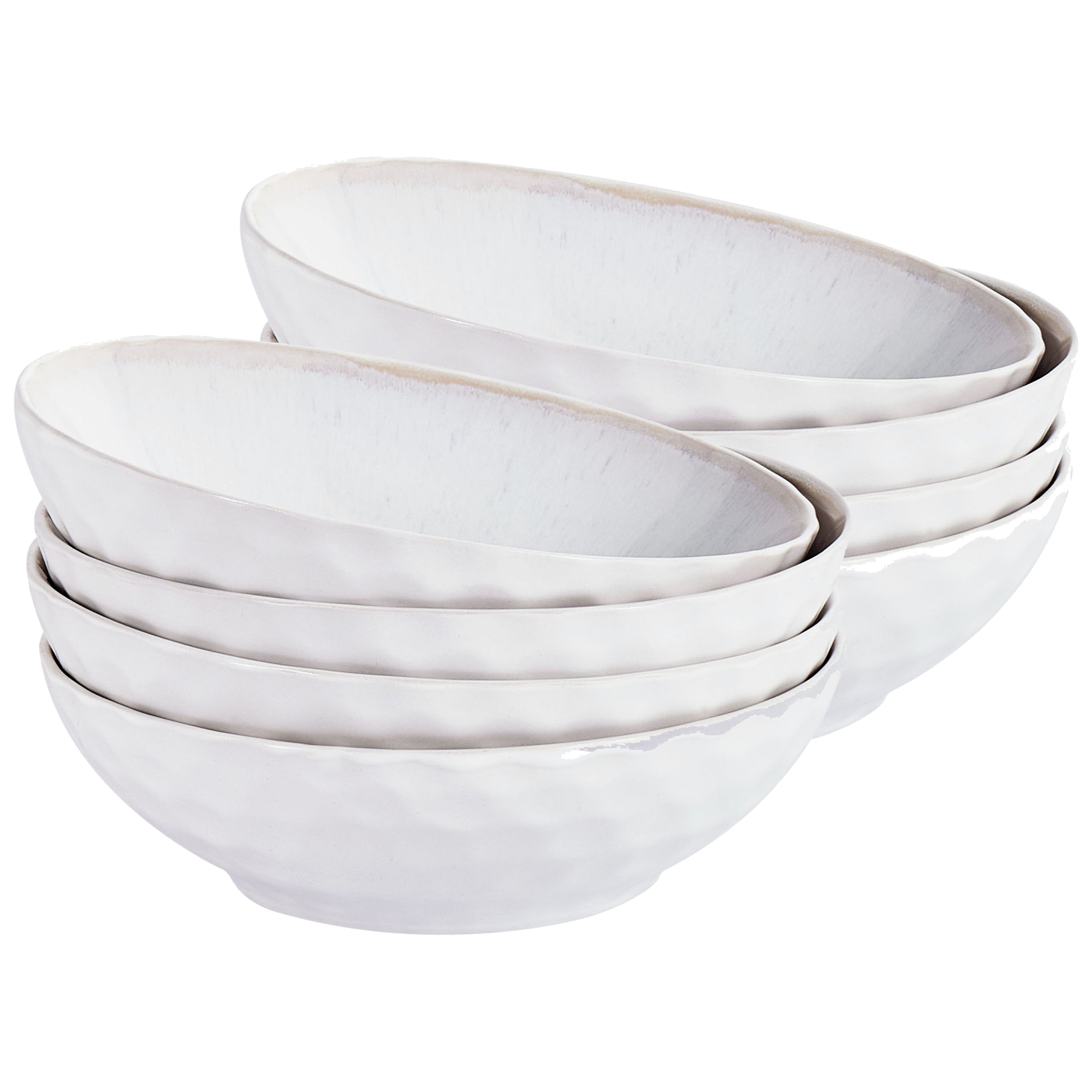 Syvä lautassetti 8 kpl SESAME kivitavara Vaaleanharmaa