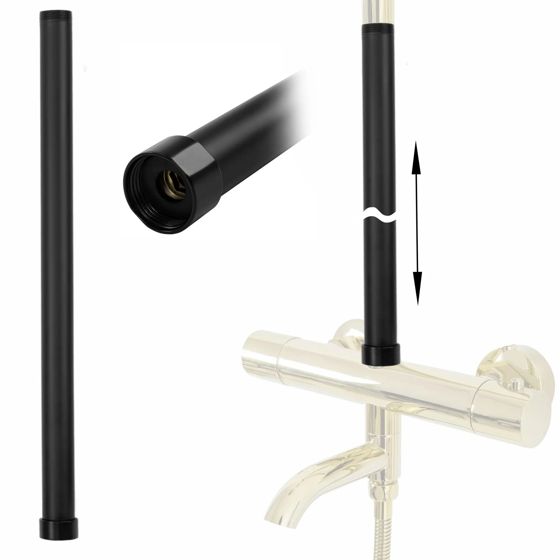 REA suihkun jatko-osa 50 musta, 2,5X2,5X51,5CM