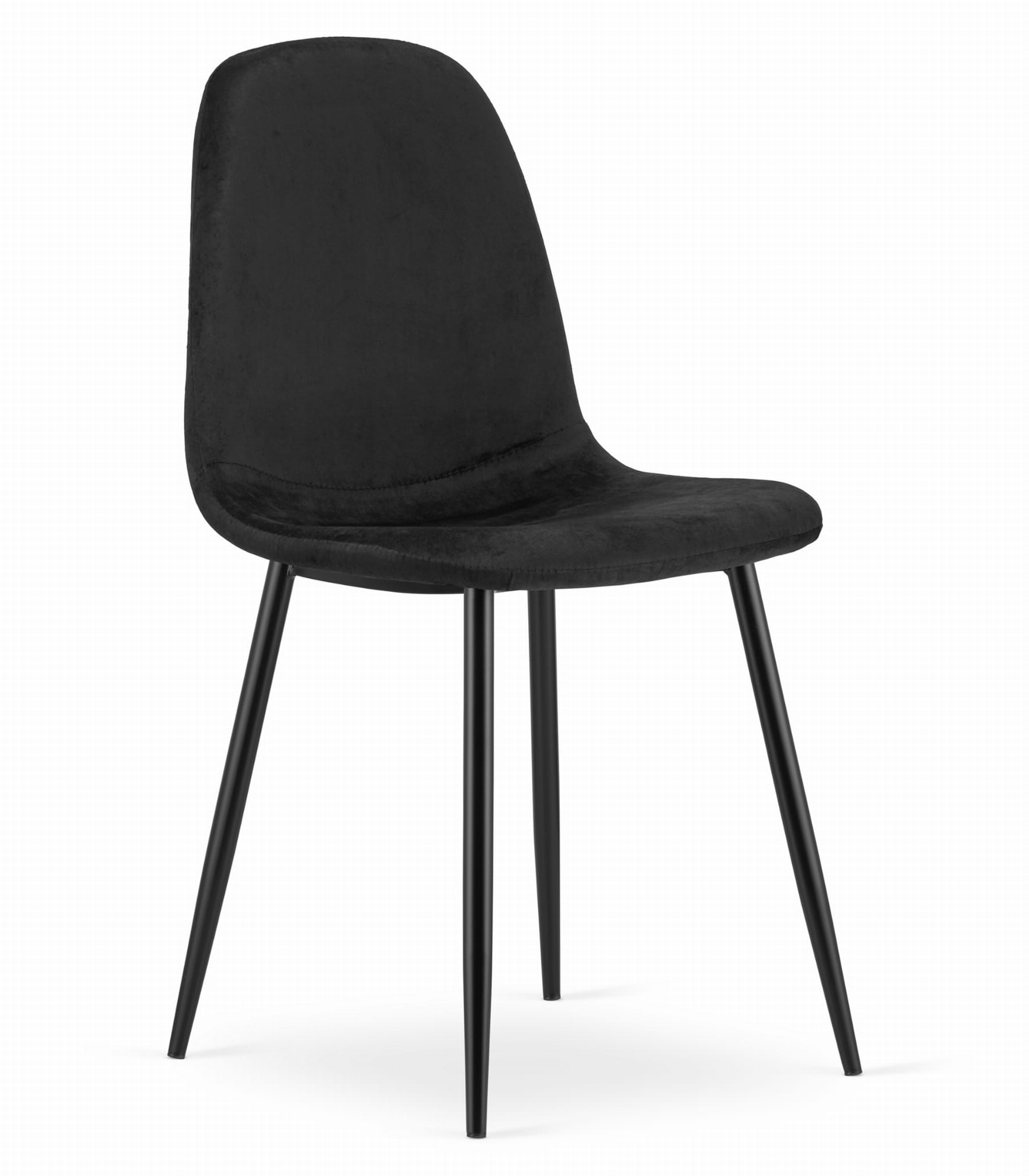 Tuoli - Leobert - COMO - sametti musta - 44,5x50,5x87,5 cm - setti 3 kpl