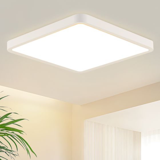 NETTLIFE litteä, LED - kattovalaisin, 23CM, 3000, 18W, neliönmuotoinen, makuuhuoneeseen Valkoinen, LED integroitu, pysyvästi