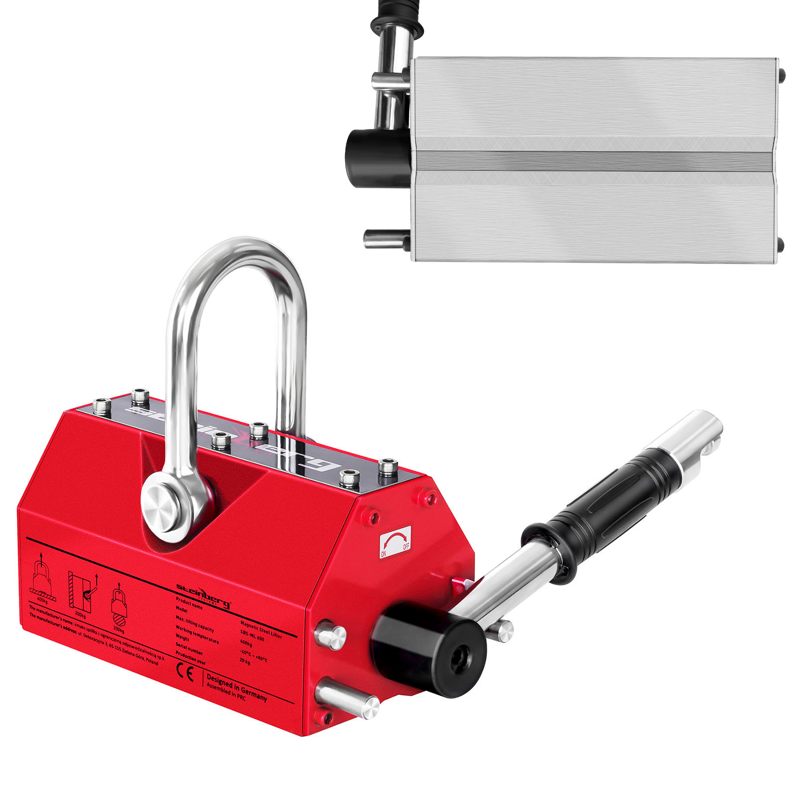 Manuaalinen magneettinen nostolaite levyille ja profiileille jopa 600 kg