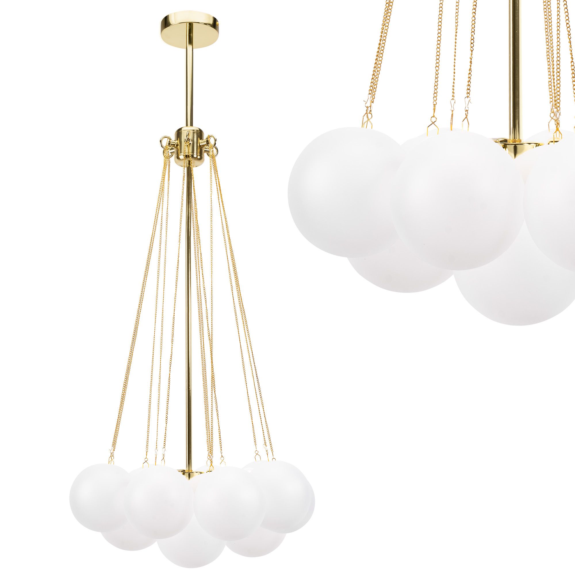 TOOLIGHT riippuva kattovalaisin APP1688-12CP kulta, 93x50x65cm