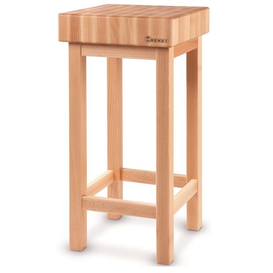 Puinen teurastajan lohko 400x400x150mm jalustalla - Hendi 505625
