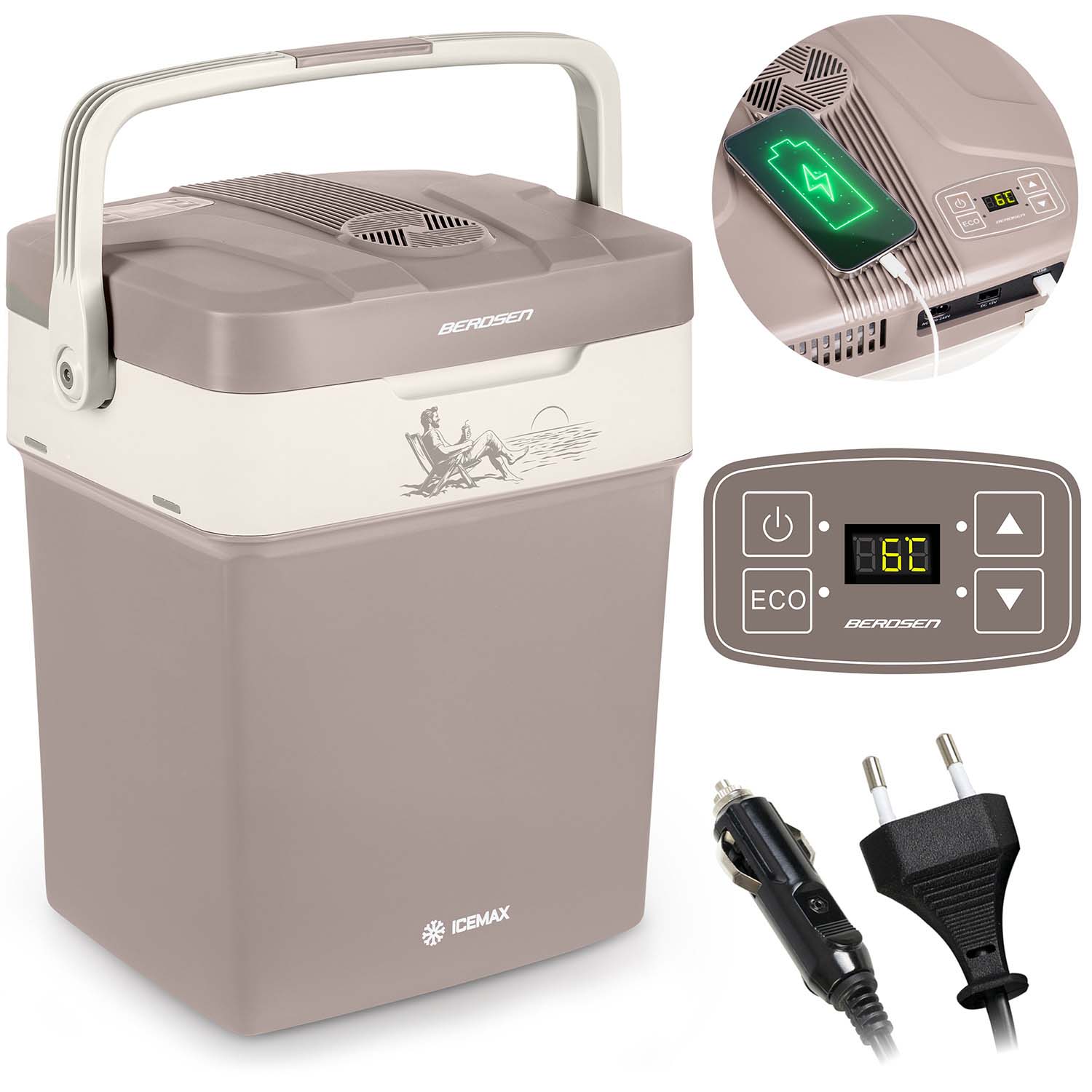 Berdsen Icemax 29 litran ECO-jääkaappi - tummanharmaa